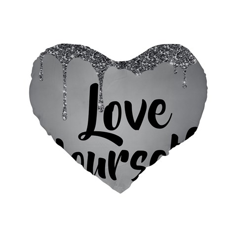 Love Yourself Standard 16  Premium Flano Heart Shape Cushions from ArtsNow.com Front
