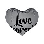 Love Yourself Standard 16  Premium Flano Heart Shape Cushions