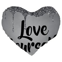 Love Yourself Large 19  Premium Flano Heart Shape Cushions from ArtsNow.com Front