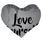 Love Yourself Large 19  Premium Flano Heart Shape Cushions