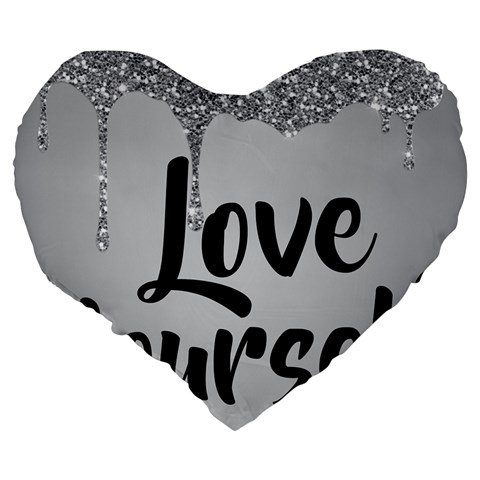 Love Yourself Large 19  Premium Flano Heart Shape Cushions from ArtsNow.com Back