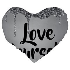 Love Yourself Large 19  Premium Flano Heart Shape Cushions from ArtsNow.com Back