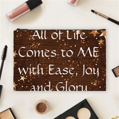 All of Life Comes to Me with Ease, Joy and Glory Cosmetic Bag (Large) from ArtsNow.com Front