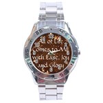 All of Life Comes to Me with Ease, Joy and Glory Stainless Steel Analogue Watch