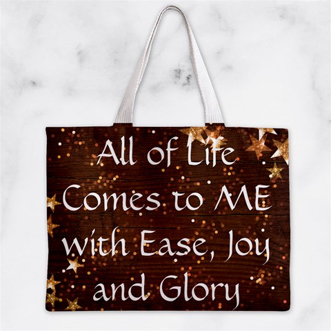 All of Life Comes to Me with Ease, Joy and Glory Zipper Mini Tote Bag from ArtsNow.com Front