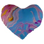 My Pour Cup Painting CBDOilPrincess 2f6f4687-760e-4dbb-9602-faede491240e Large 19  Premium Flano Heart Shape Cushions