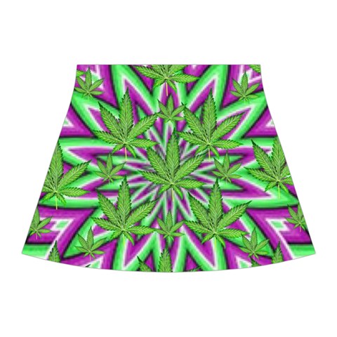 Purple Green White Marijuana Leaves CBDOilPrincess 726130cb Front Skirt