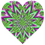 Purple Green White Marijuana Leaves CBDOilPrincess 726130cb-4fcc-4da8-acfb-52b94836ba03 Wooden Puzzle Heart