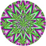 Purple Green White Marijuana Leaves CBDOilPrincess 726130cb-4fcc-4da8-acfb-52b94836ba03 Wooden Puzzle Round