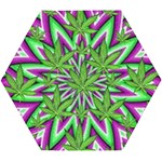 Purple Green White Marijuana Leaves CBDOilPrincess 726130cb-4fcc-4da8-acfb-52b94836ba03 Wooden Puzzle Hexagon