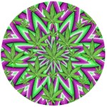 Purple Green White Marijuana Leaves CBDOilPrincess 726130cb-4fcc-4da8-acfb-52b94836ba03 Wooden Bottle Opener (Round)