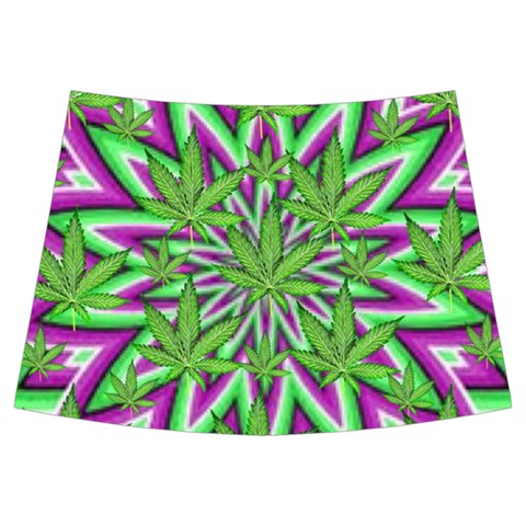 Purple Green White Marijuana Leaves CBDOilPrincess 726130cb Front Skirt