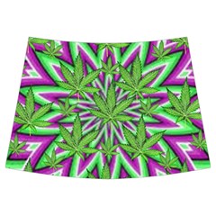 Purple Green White Marijuana Leaves CBDOilPrincess 726130cb Front Skirt