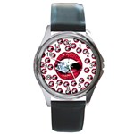 Lips & Diamonds CBDOilPrincess 62cd68e7-1aab-47ac-986a-7899c6d06da7 Round Metal Watch