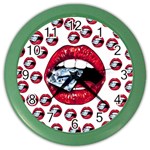 Lips & Diamonds CBDOilPrincess 62cd68e7-1aab-47ac-986a-7899c6d06da7 Color Wall Clock