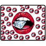 Lips & Diamonds CBDOilPrincess 62cd68e7-1aab-47ac-986a-7899c6d06da7 Fleece Blanket (Medium) 