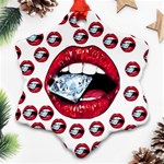Lips & Diamonds CBDOilPrincess 62cd68e7-1aab-47ac-986a-7899c6d06da7 Snowflake Ornament (Two Sides)