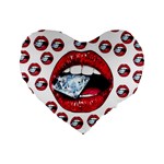 Lips & Diamonds CBDOilPrincess 62cd68e7-1aab-47ac-986a-7899c6d06da7 Standard 16  Premium Heart Shape Cushions
