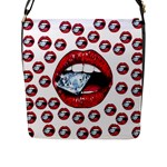 Lips & Diamonds CBDOilPrincess 62cd68e7-1aab-47ac-986a-7899c6d06da7 Flap Closure Messenger Bag (L)