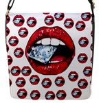 Lips & Diamonds CBDOilPrincess 62cd68e7-1aab-47ac-986a-7899c6d06da7 Flap Closure Messenger Bag (S)