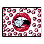 Lips & Diamonds CBDOilPrincess 62cd68e7-1aab-47ac-986a-7899c6d06da7 Double Sided Fleece Blanket (Small) 