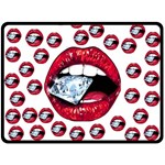Lips & Diamonds CBDOilPrincess 62cd68e7-1aab-47ac-986a-7899c6d06da7 Double Sided Fleece Blanket (Large) 