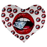 Lips & Diamonds CBDOilPrincess 62cd68e7-1aab-47ac-986a-7899c6d06da7 Large 19  Premium Flano Heart Shape Cushions