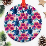 Tropical Flowers Turtles CBDOilPrincess Edf1ea6f-2cc5-4f0b-a5cc-9c146c7d79e4 Round Ornament (Two Sides)