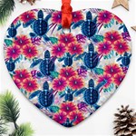 Tropical Flowers Turtles CBDOilPrincess Edf1ea6f-2cc5-4f0b-a5cc-9c146c7d79e4 Heart Ornament (Two Sides)