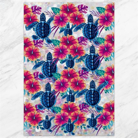Tropical Flowers Turtles CBDOilPrincess Edf1ea6f 19.62 x28.9  Canvas - 1