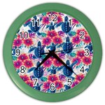 Tropical Flowers Turtles CBDOilPrincess Edf1ea6f-2cc5-4f0b-a5cc-9c146c7d79e4 Color Wall Clock