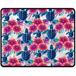 Tropical Flowers Turtles CBDOilPrincess Edf1ea6f-2cc5-4f0b-a5cc-9c146c7d79e4 Fleece Blanket (Medium) 