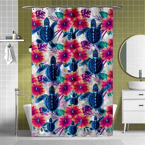 Tropical Flowers Turtles CBDOilPrincess Edf1ea6f Curtain(48  X 72 ) - 42.18 x64.8  Curtain(48  X 72 )
