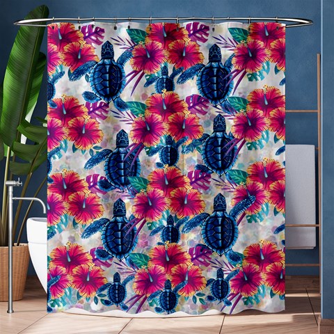 Tropical Flowers Turtles CBDOilPrincess Edf1ea6f 60 x72  Curtain