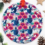 Tropical Flowers Turtles CBDOilPrincess Edf1ea6f-2cc5-4f0b-a5cc-9c146c7d79e4 Ornament (Round Filigree)