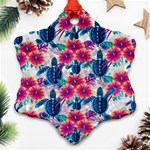 Tropical Flowers Turtles CBDOilPrincess Edf1ea6f-2cc5-4f0b-a5cc-9c146c7d79e4 Snowflake Ornament (Two Sides)