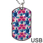 Tropical Flowers Turtles CBDOilPrincess Edf1ea6f-2cc5-4f0b-a5cc-9c146c7d79e4 Dog Tag USB Flash (Two Sides)