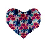 Tropical Flowers Turtles CBDOilPrincess Edf1ea6f-2cc5-4f0b-a5cc-9c146c7d79e4 Standard 16  Premium Heart Shape Cushions