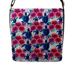 Tropical Flowers Turtles CBDOilPrincess Edf1ea6f-2cc5-4f0b-a5cc-9c146c7d79e4 Flap Closure Messenger Bag (L)