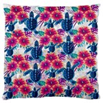 Tropical Flowers Turtles CBDOilPrincess Edf1ea6f-2cc5-4f0b-a5cc-9c146c7d79e4 Large Flano Cushion Case (Two Sides)
