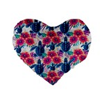 Tropical Flowers Turtles CBDOilPrincess Edf1ea6f-2cc5-4f0b-a5cc-9c146c7d79e4 Standard 16  Premium Flano Heart Shape Cushions