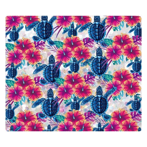 Tropical Flowers Turtles CBDOilPrincess Edf1ea6f 50 x40  Blanket Front