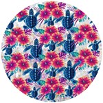 Tropical Flowers Turtles CBDOilPrincess Edf1ea6f-2cc5-4f0b-a5cc-9c146c7d79e4 Wooden Puzzle Round
