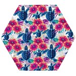 Tropical Flowers Turtles CBDOilPrincess Edf1ea6f-2cc5-4f0b-a5cc-9c146c7d79e4 Wooden Puzzle Hexagon