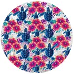 Tropical Flowers Turtles CBDOilPrincess Edf1ea6f-2cc5-4f0b-a5cc-9c146c7d79e4 Wooden Bottle Opener (Round)