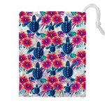 Tropical Flowers Turtles CBDOilPrincess Edf1ea6f-2cc5-4f0b-a5cc-9c146c7d79e4 Drawstring Pouch (5XL)