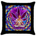 Psychedelic Meditation  CBDOilPrincess  71bfb2da-e92a-4d84-8ee3-468fa9cd04c2 Throw Pillow Case (Black)