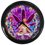 Psychedelic Meditation  CBDOilPrincess  71bfb2da-e92a-4d84-8ee3-468fa9cd04c2 Wall Clock (Black)