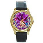 Psychedelic Meditation  CBDOilPrincess  71bfb2da-e92a-4d84-8ee3-468fa9cd04c2 Round Gold Metal Watch