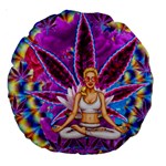 Psychedelic Meditation  CBDOilPrincess  71bfb2da-e92a-4d84-8ee3-468fa9cd04c2 Large 18  Premium Round Cushions